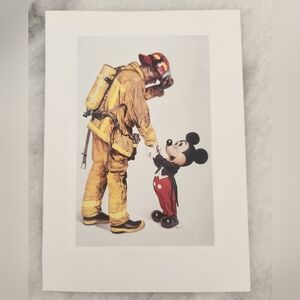 "Mickey And The Firefighter" - Art Print Postcard 5"x7"
